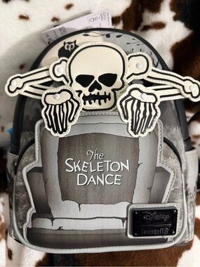 Loungefly The Skeleton Dance Gray & Black Mini Backpack
